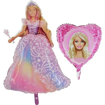 Toyland Barbie Balloons 2 Pack, 42 Inch Shape and 18 Inch Round