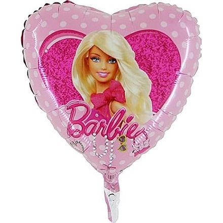 Toyland Barbie Heart Shaped Polka Dot Foil Balloon, 18 Inch