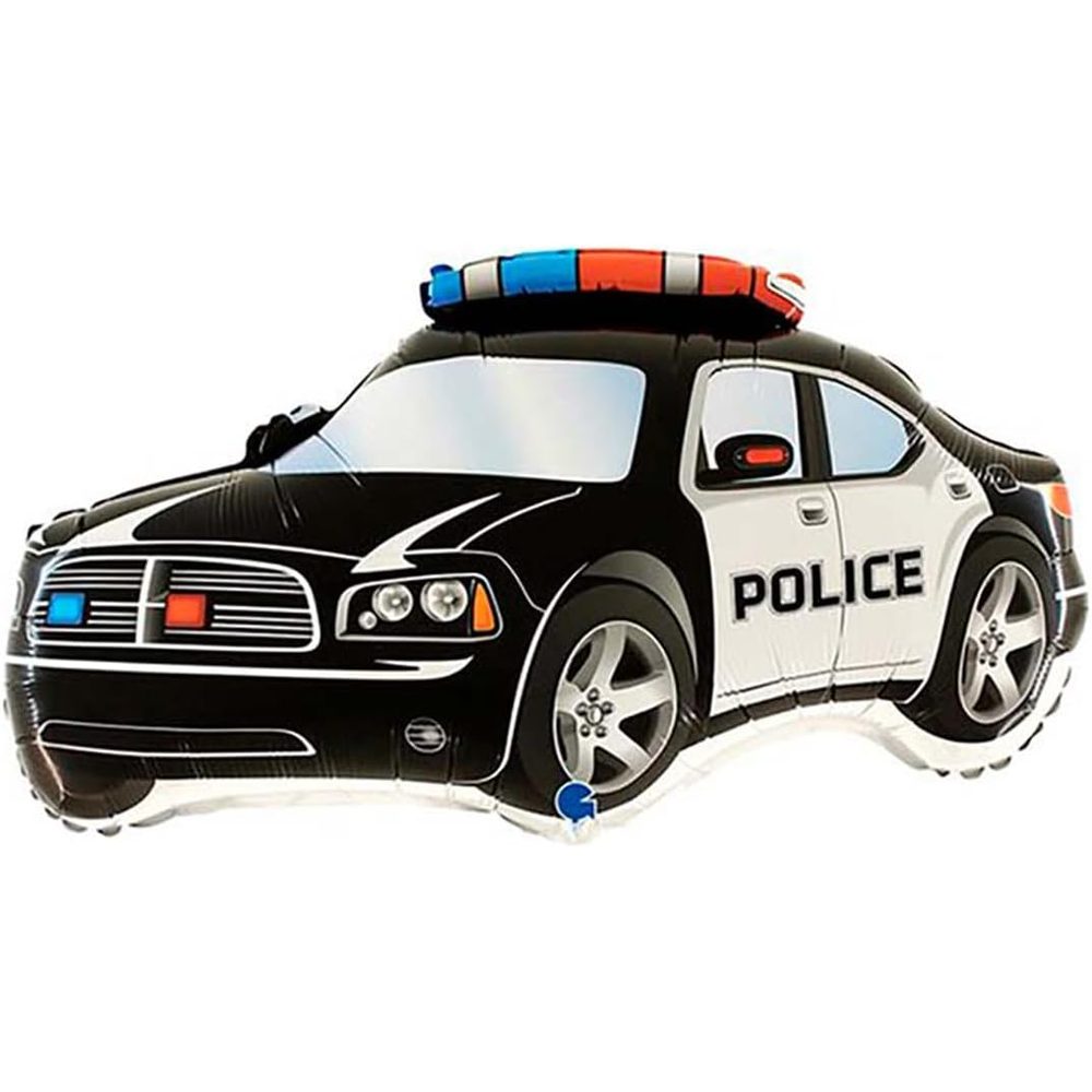 Toyland Black Police Car Supershape Foil Balloon, 37 Inch photo 2