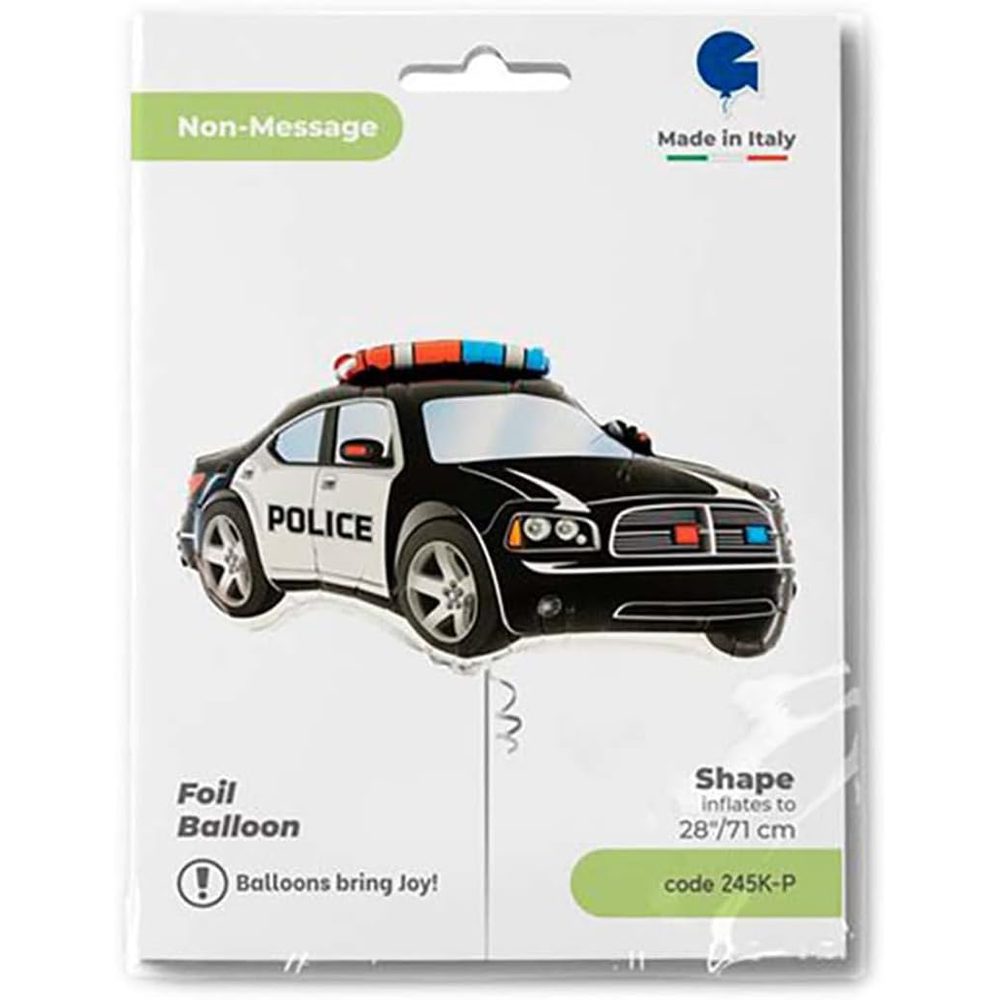 Toyland Black Police Car Supershape Foil Balloon, 37 Inch photo 3