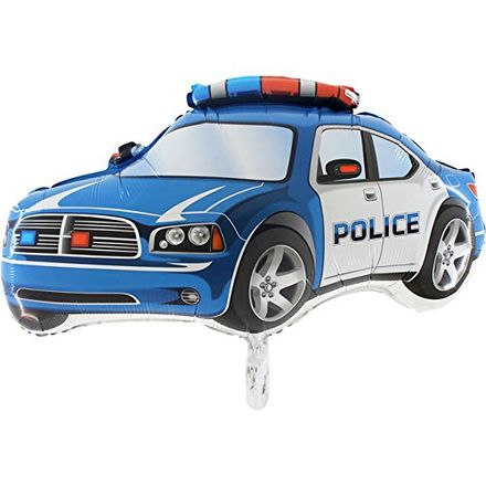 Toyland Blue Police Car Supershape Foil Balloon, 37 Inch
