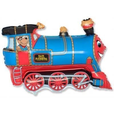 Toyland Blue Train Shaped Foil Balloon, 26 in