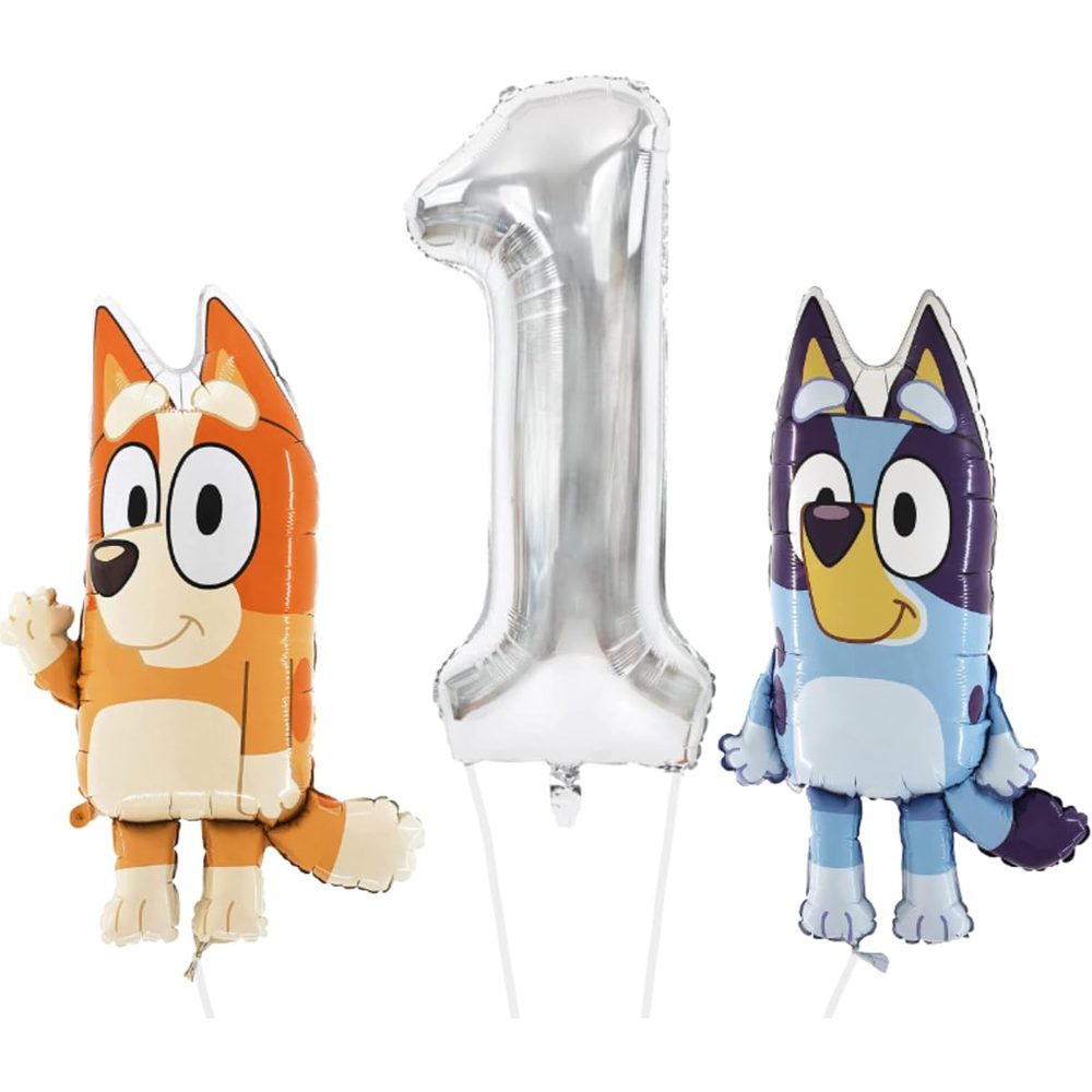 Toyland Bluey and Bingo Balloons with 40 in Silver Number Pack photo 2
