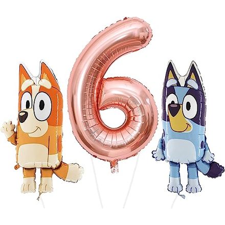 Toyland Bluey and Bingo Birthday Balloon Pack with 40 Inch Number