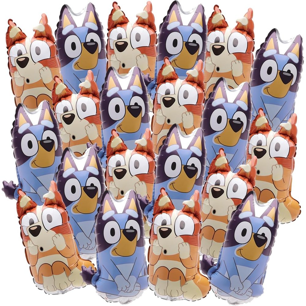 Toyland Bluey and Bingo Mini Balloons with Sticks, Pack of 20