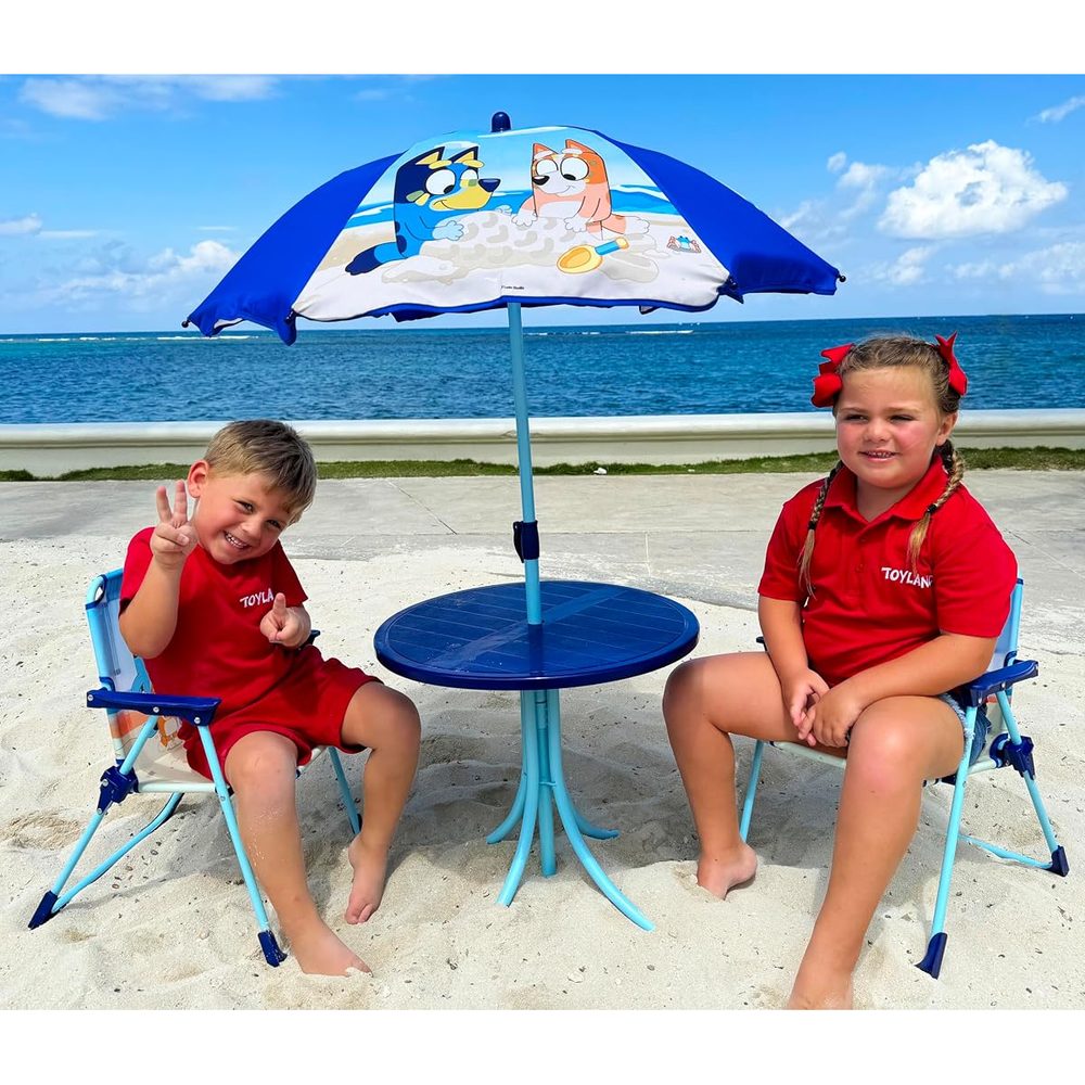 Toyland Bluey and Bingo Kids Patio Table, 2 Chairs and Parasol photo 2