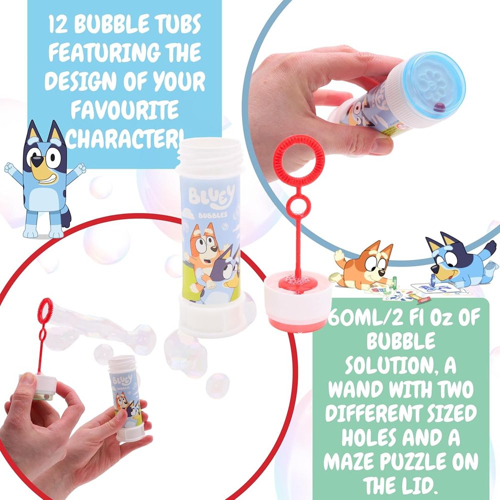 Toyland Bluey Bubble Tubs with Wands and Maze Lids, Pack of 12 photo 3