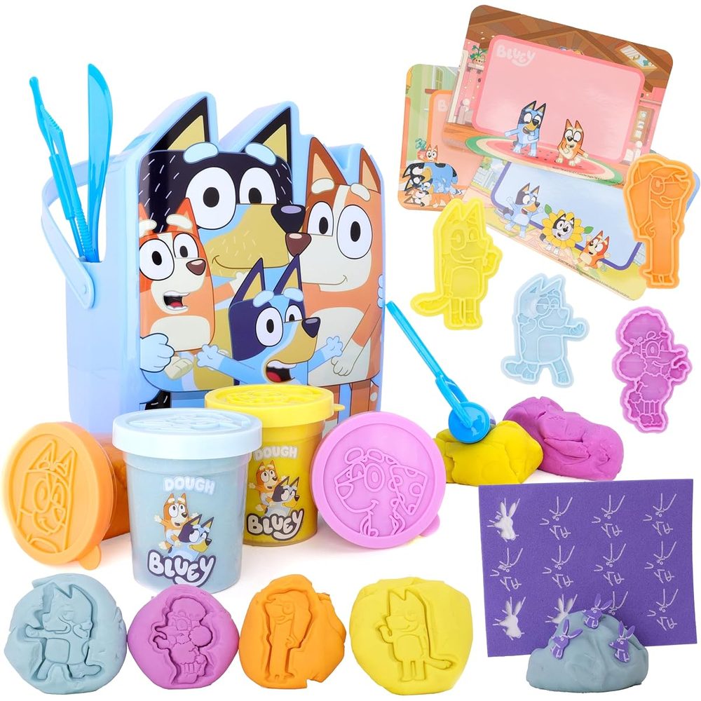 Toyland Bluey Dough Bucket Activity Set, 17 Pieces