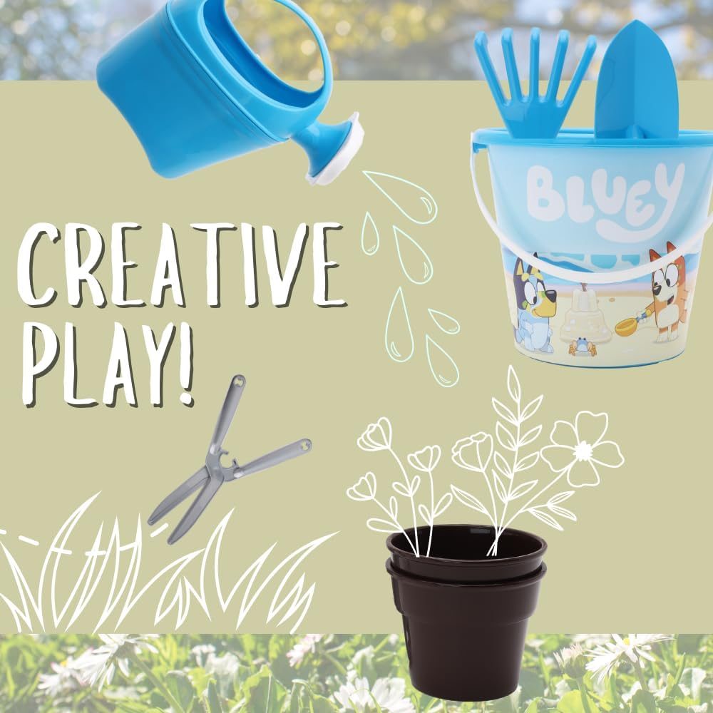 Toyland Bluey Garden Tool Set with Bucket and Watering Can, 9 Piece photo 3