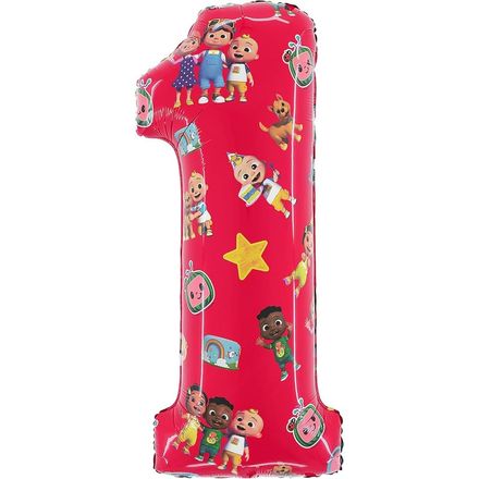 Toyland Cocomelon Number Foil Balloon, 27 Inch, Numbers 1–2