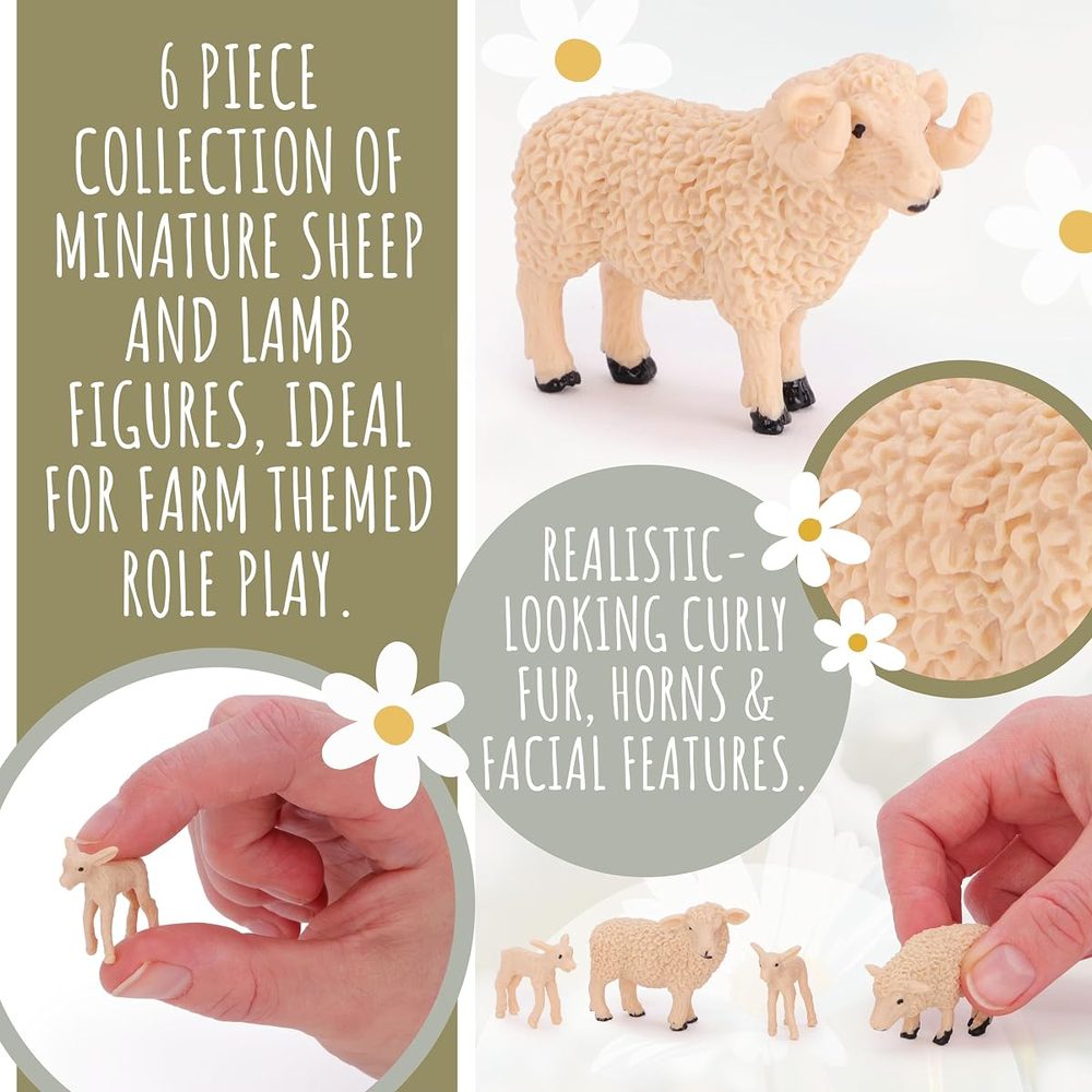Toyland Farm Collection Sheep and Lambs, 1:32 Scale, Pack of 6 photo 4