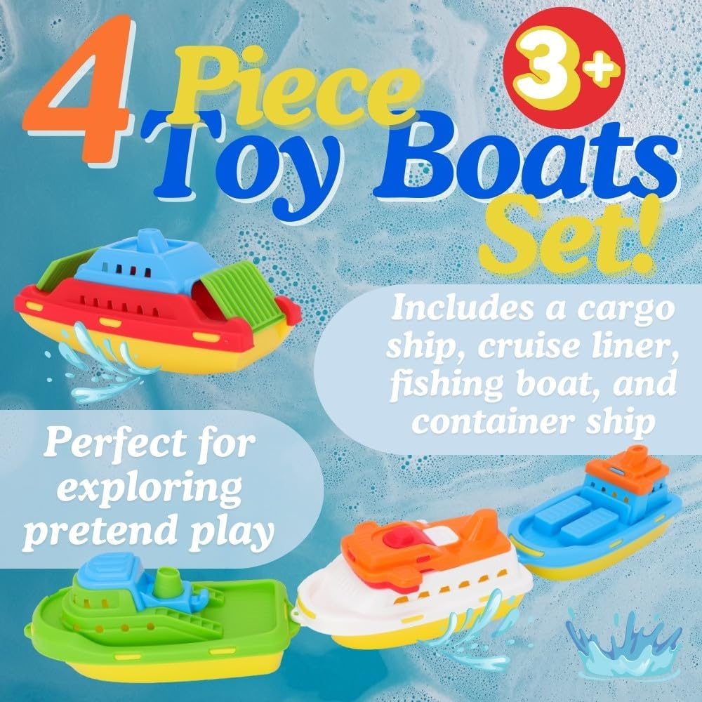 Toyland Floating Boats Set, Pack of 4 Bath and Pool Toys photo 3
