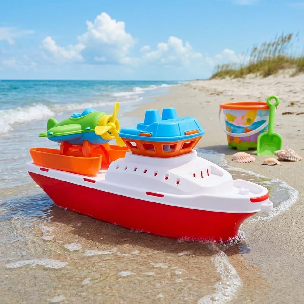 Toyland Floating Tugboat with Seaplane Bath and Pool Toy, 17 Inch photo 2