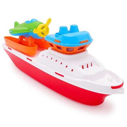 Toyland Floating Tugboat with Seaplane Bath and Pool Toy, 17 Inch