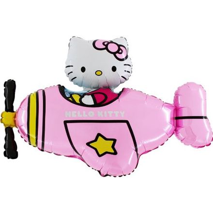 Toyland Hello Kitty in Pink Airplane Foil Balloon, 37 Inch