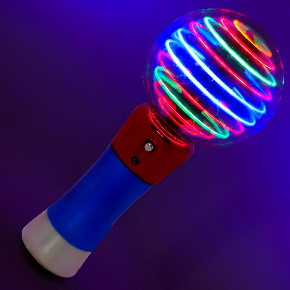 Toyland 3D Light Up Spinning Ball Wand with Wrist Strap, 8 Inch