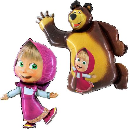 Toyland Masha and the Bear Shaped Foil Balloons, Pack of 2