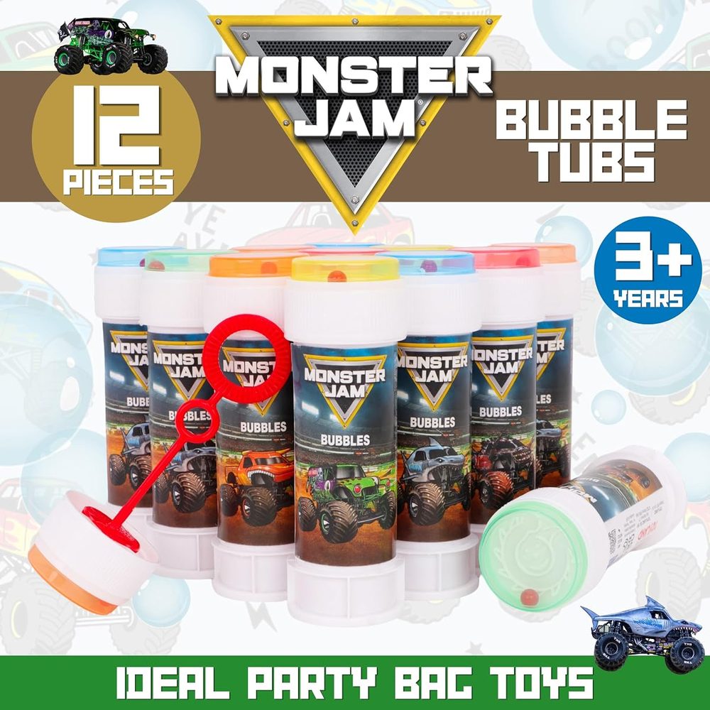 Toyland Monster Jam Bubbles with Wands and Maze Lids, Pack of 12 photo 2