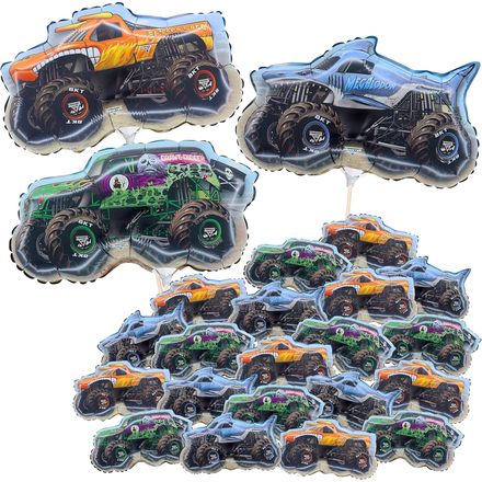 Toyland Monster Jam Mini Balloons with Sticks and Cups, Pack of 20