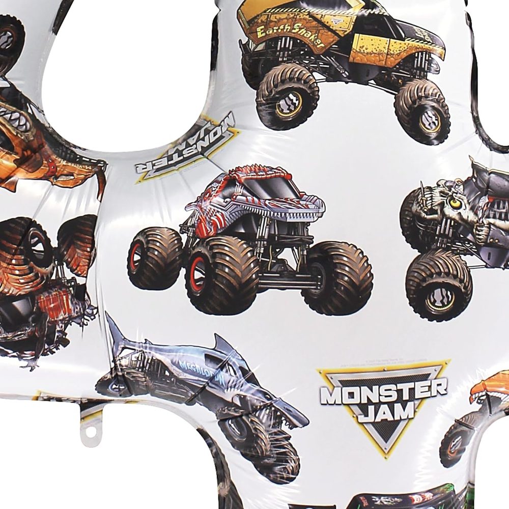 Toyland Monster Jam Number 4 Foil Balloon, 26 in photo 3
