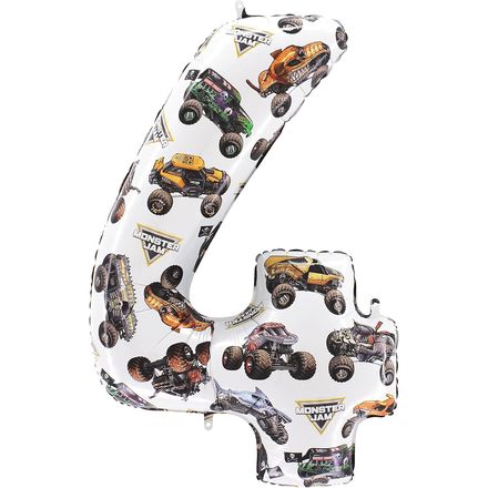 Toyland Monster Jam Number 4 Foil Balloon, 26 in