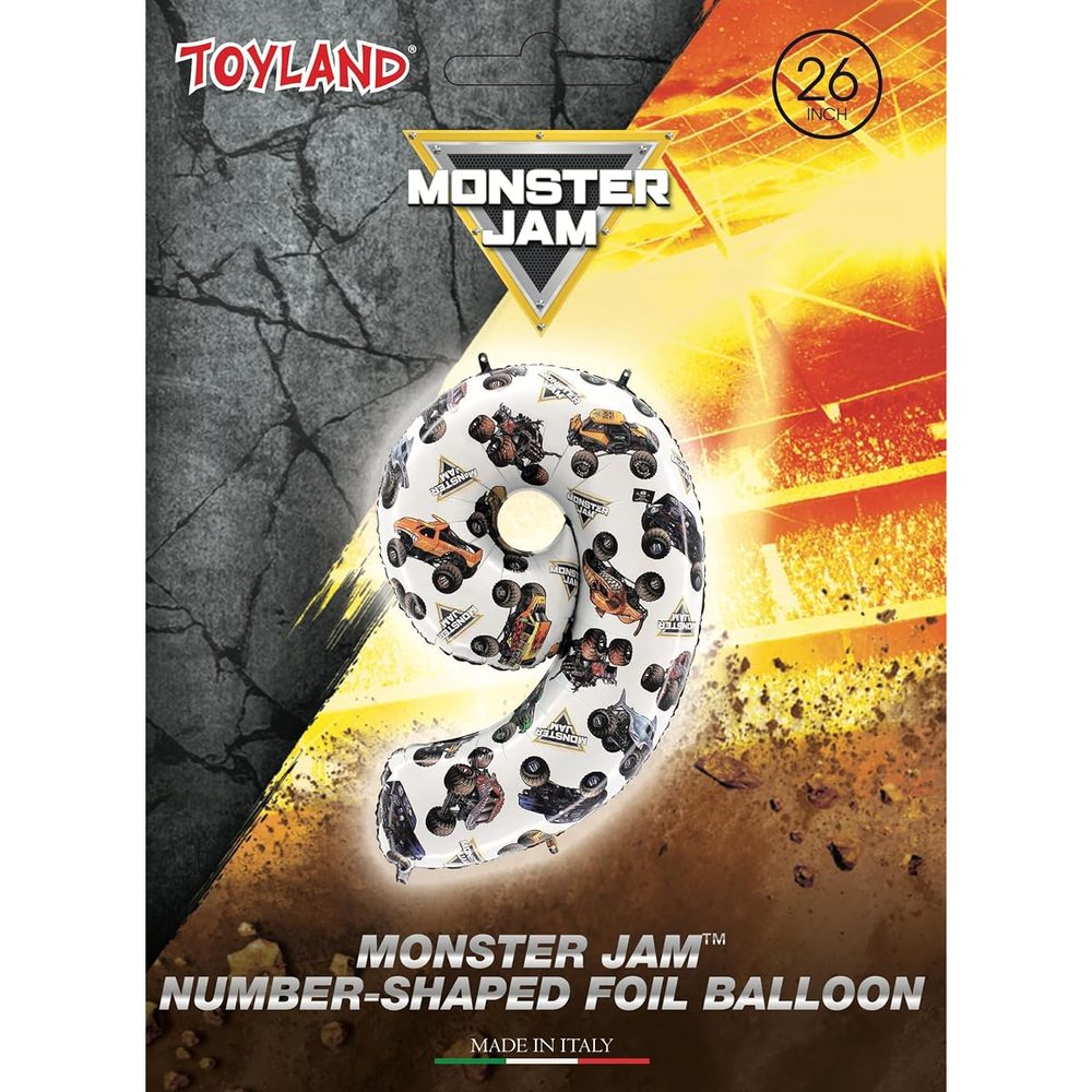 Toyland Monster Jam Number 9 Foil Balloon, 26 in photo 2