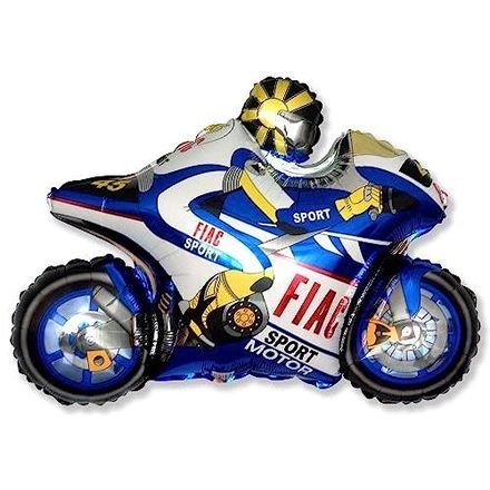 Toyland Moto Racing Motorbike Foil Balloon, 26 Inch, Blue