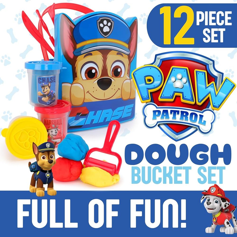Toyland Paw Patrol Chase Dough Bucket Activity Set, 12 Piece photo 2