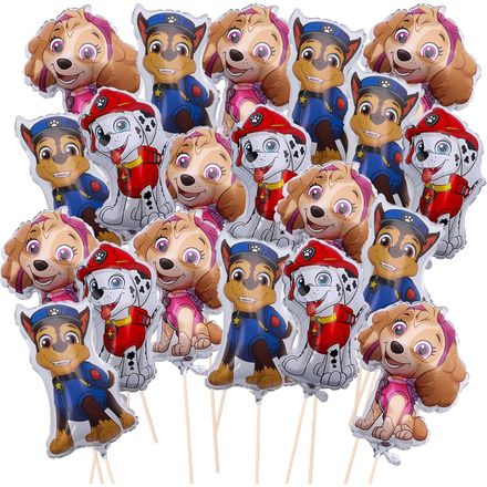 Toyland Paw Patrol Mini Balloons with Sticks and Cups, Pack of 20