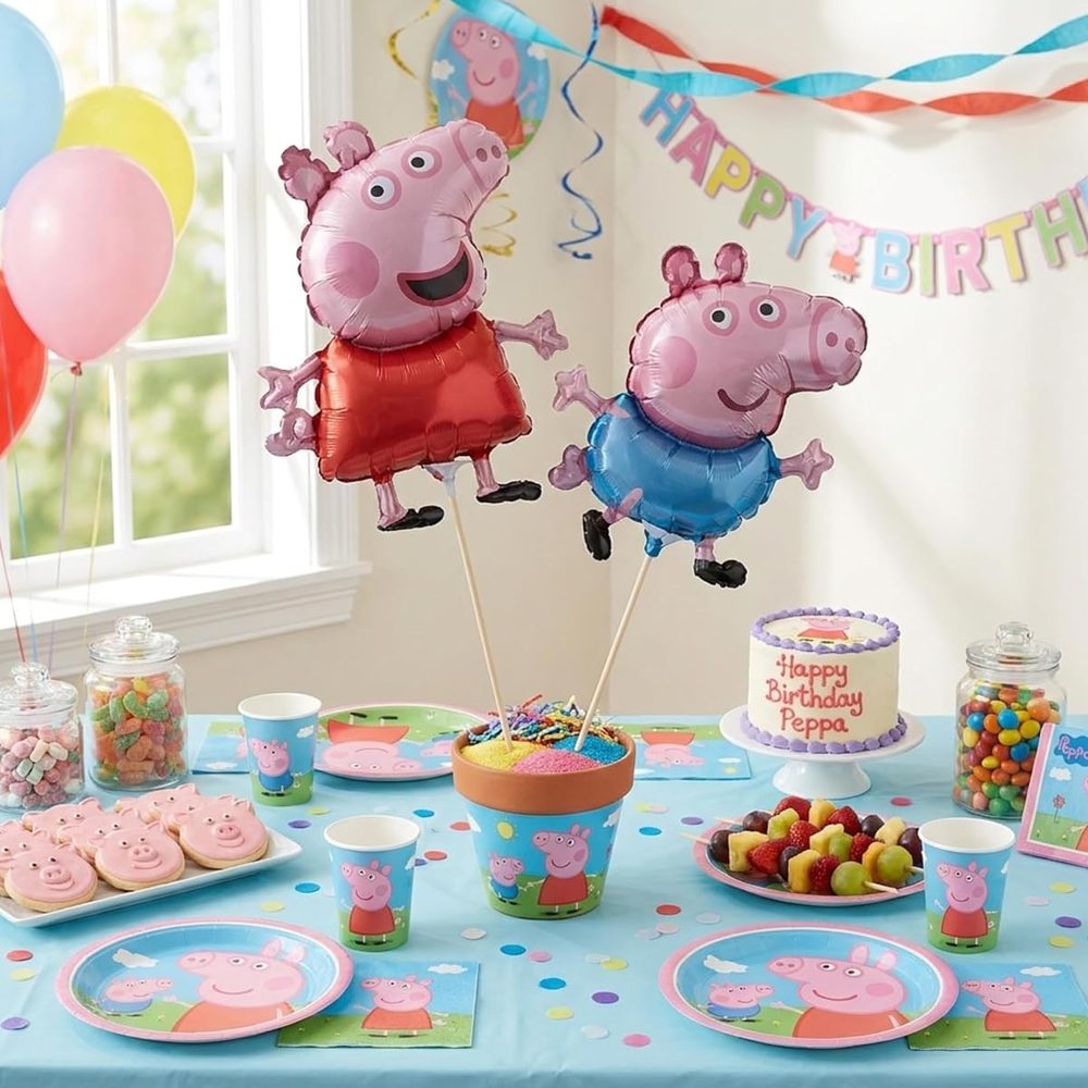 Toyland Peppa and George Pig Mini Balloons with Sticks, Pack of 20 photo 2