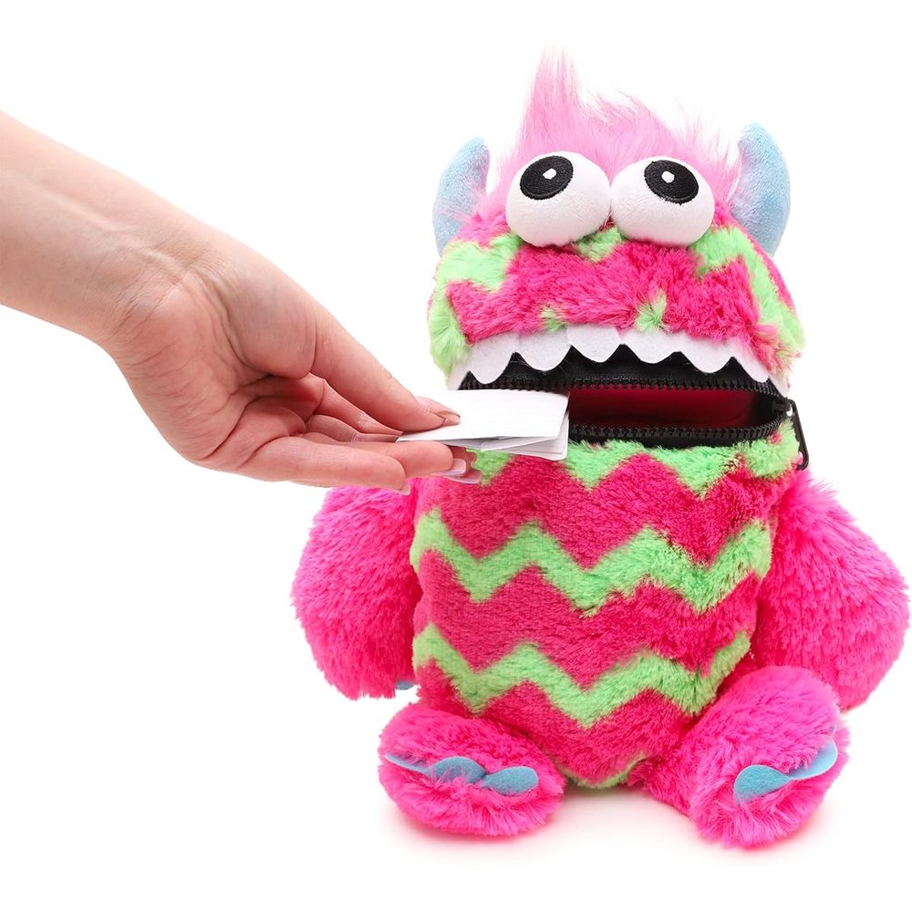 Toyland Pink and Green Worry Monster Plush Soft Toy, 9 Inch photo 2
