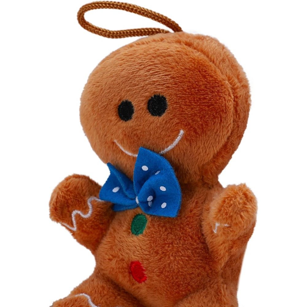 Toyland Plush Gingerbread Man Soft Toy with Blue Bow, 4 Inch photo 2