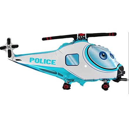 Toyland Police Helicopter Foil Balloon, 39 Inch