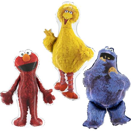 Toyland Big Bird, Elmo and Cookie Monster Foil Balloons, Pack of 3