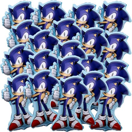 Toyland Sonic the Hedgehog Mini Balloons with Sticks and Cups, 20 Pack