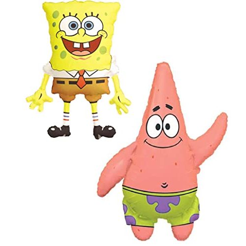 Toyland SpongeBob and Patrick Foil Balloons, 29 and 36 Inch, 2 Pack