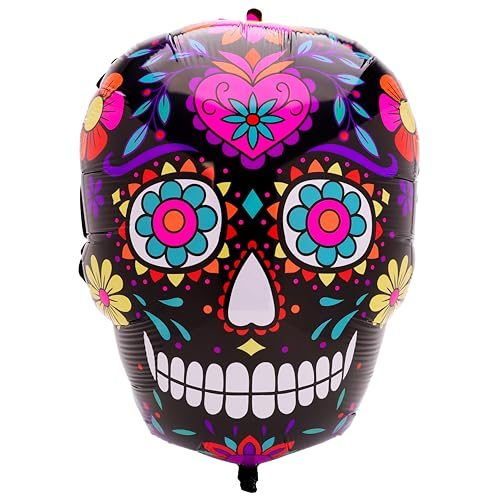Toyland Sugar Skull Shaped Foil Balloon, 22 Inch