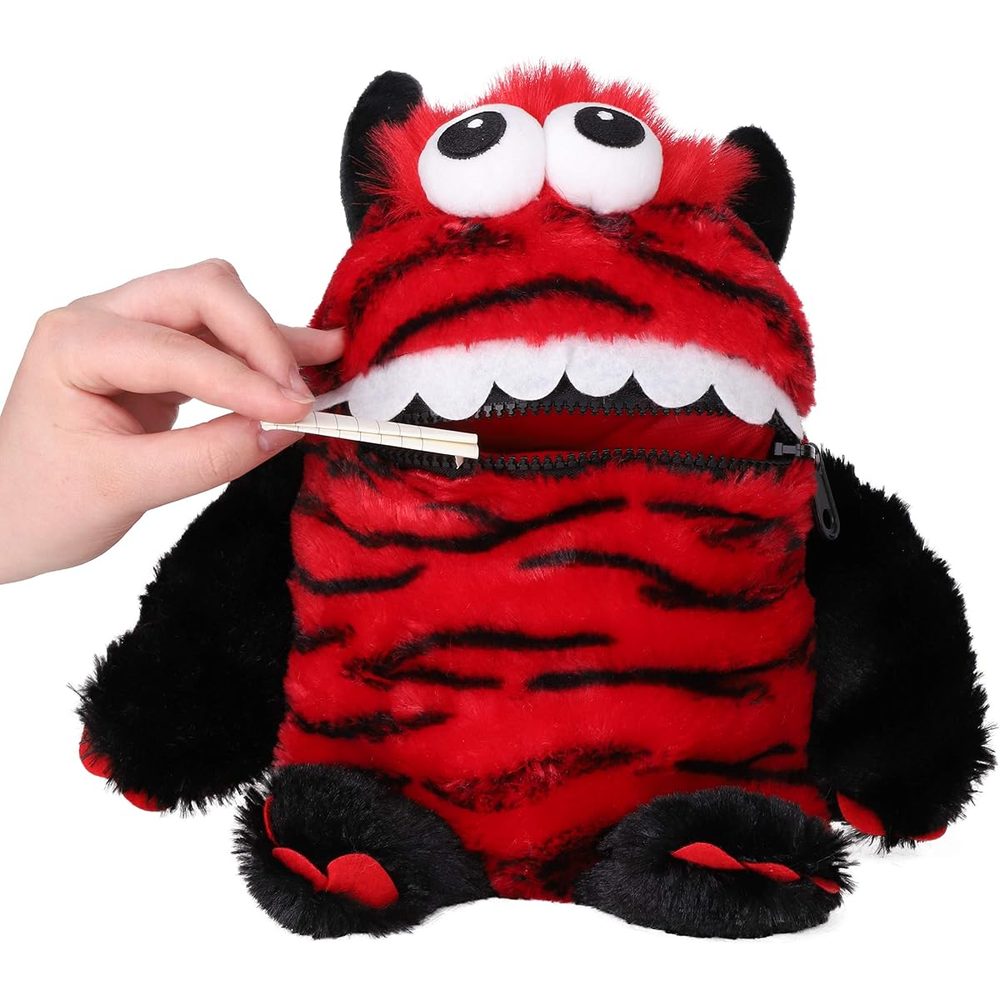 Toyland Worry Monster Plush Soft Toy, 9 Inch, Red and Black photo 2